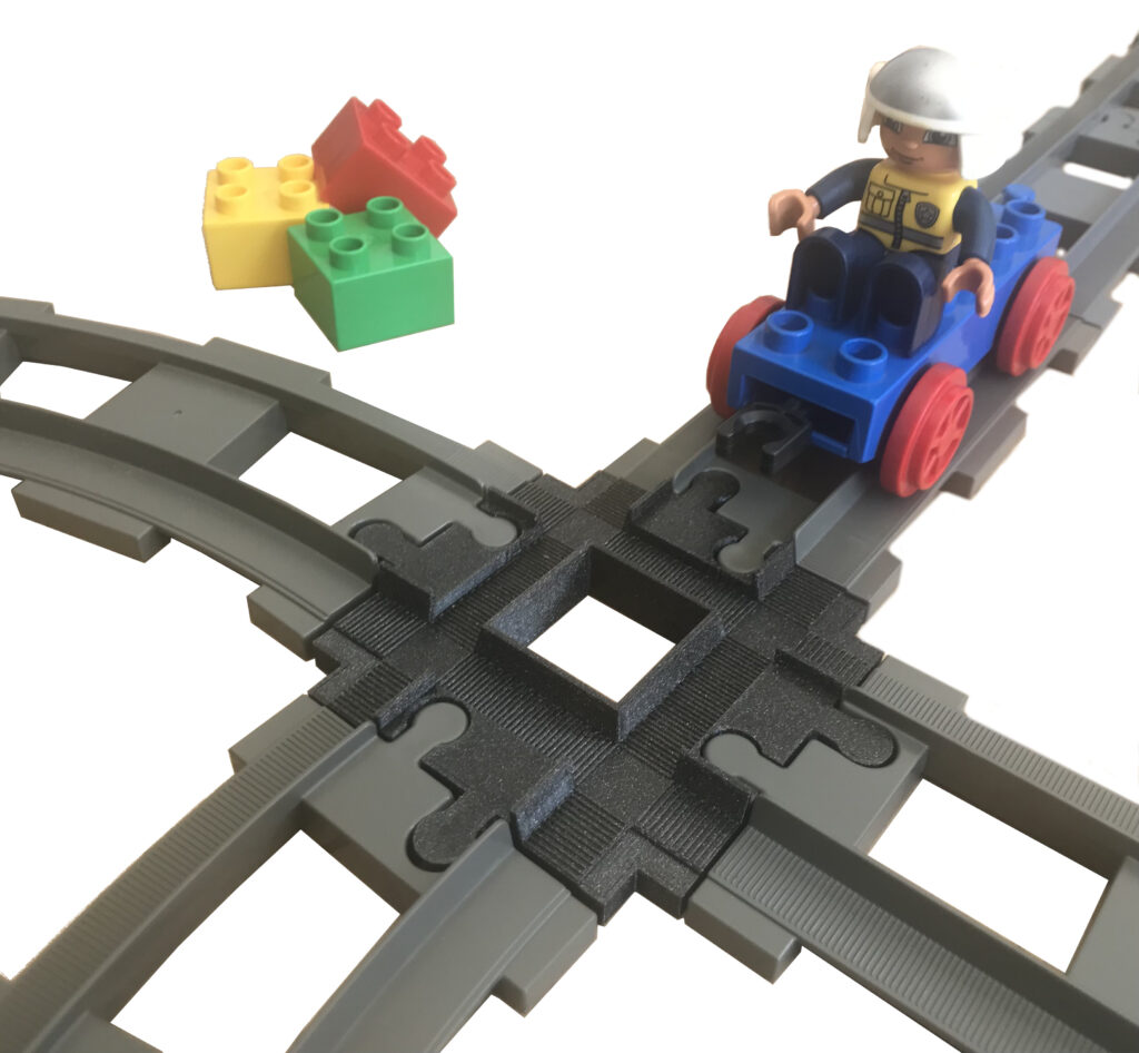 Jeu pour enfant, Croisement 4 voies pour train Duplo compatible les trains Duplo – imprimé en 3D