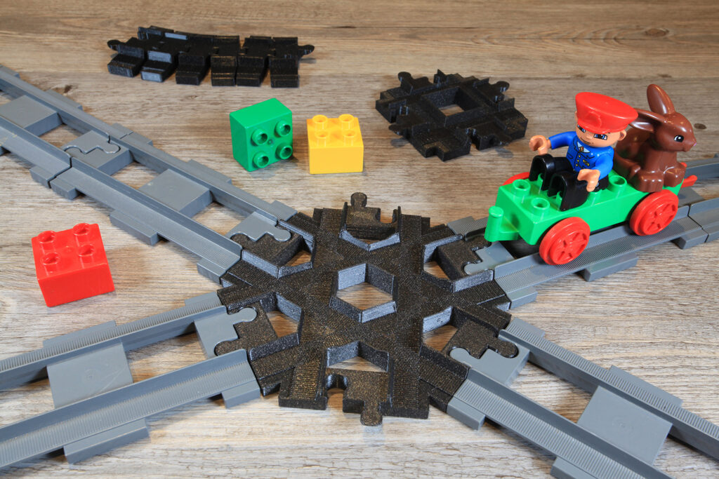 Jeu pour enfant, Croisement 6 voies pour train Duplo compatible les trains Duplo – imprimé en 3D