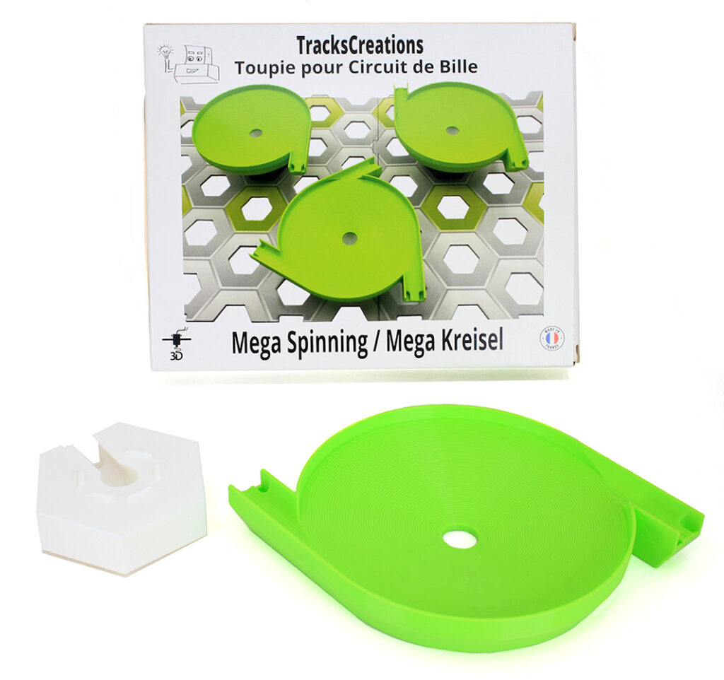Mega toupie double entrée compatible Gravitrax compatible GraviTrax – imprimé en 3D