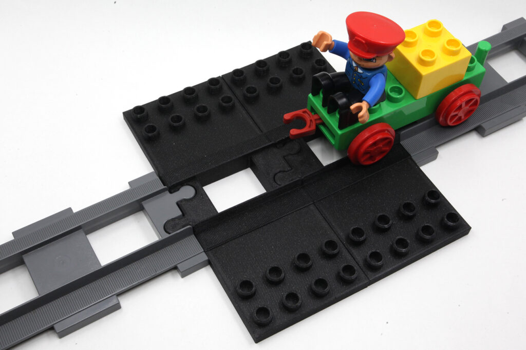 Jeu pour enfant, Rail avec Support Compatible Train Duplo compatible les trains Duplo – imprimé en 3D