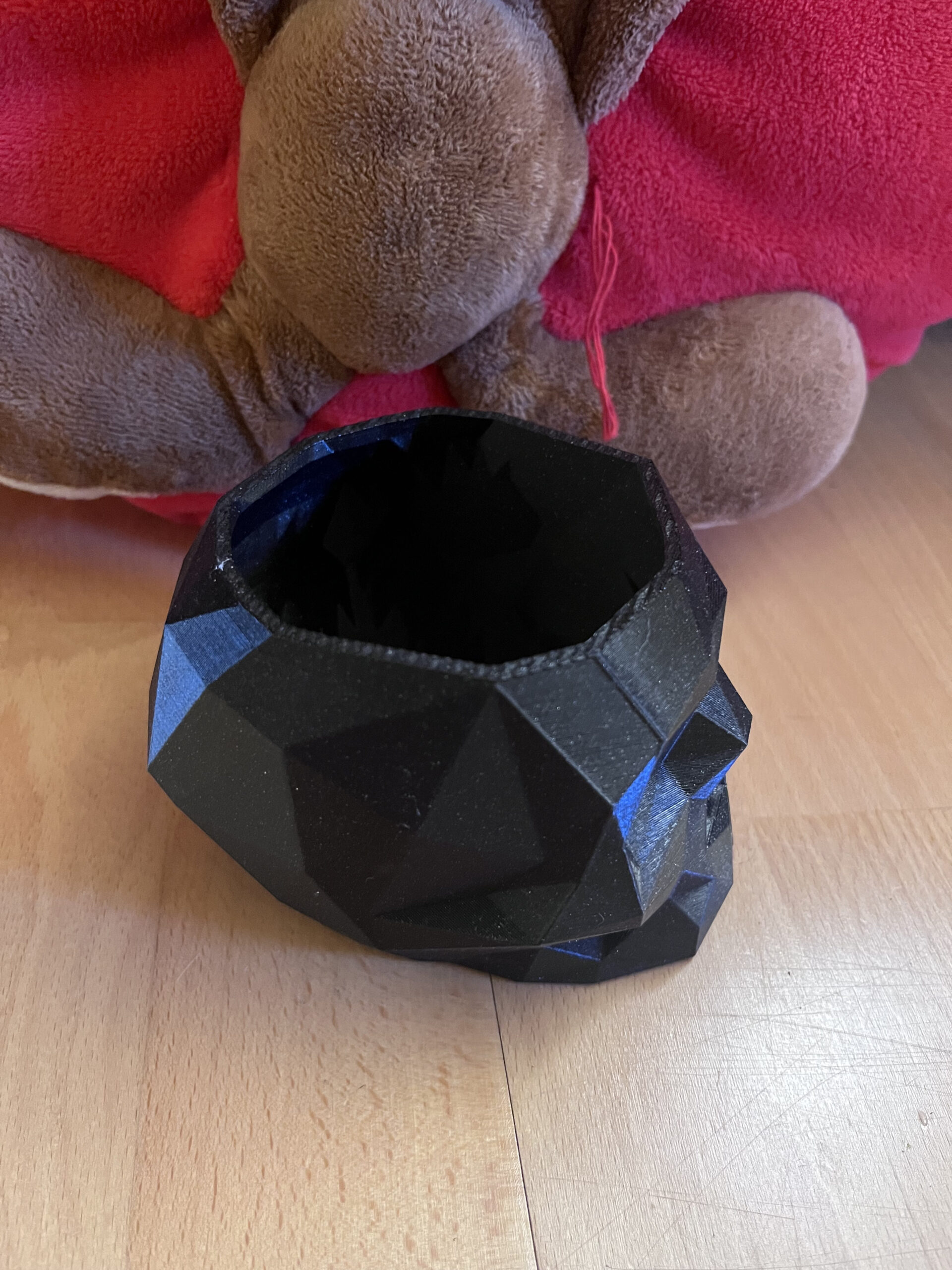 Pot Crâne Low Poly Noir – Tête de Mort – Pot à Crayons / Cache Pot – Image 9